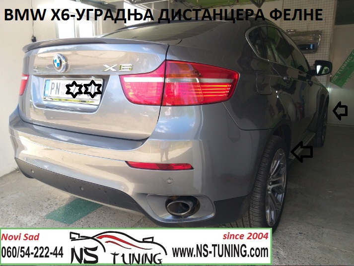 bmw x6 2012 distanceri aluminijumske felne 5x120 sraf 14x1.25 produzeni ugradnja novi sad tuning auto servis
